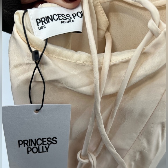 Princess Polly Esti Satin Cowl Neck Floral Open Back Maxi Dress In Champagne - Picture 8 of 12